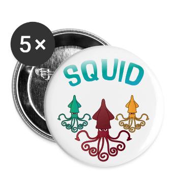 Squid Squad - Lot de 5 petits badges (25 mm) - blanc - Devant