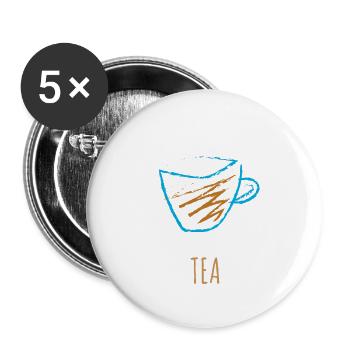 Es ist ein Tee - Buttons klein 25 mm (5er Pack) - Weiß - Vorne