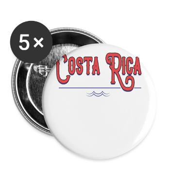 Costa Rica ruft an - Buttons klein 25 mm (5er Pack) - Weiß - Vorne