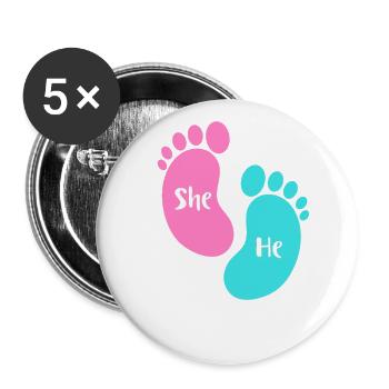 Er oder sie Oma zu sein - Buttons klein 25 mm (5er Pack) - Weiß - Vorne