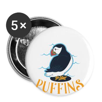 I Freaking Love Puffins - Buttons small 1''/25 mm (5-pack) - white - Front