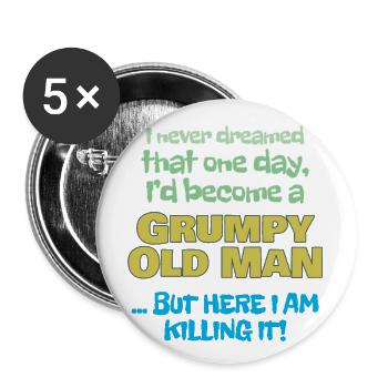 Become A Grumpy Old Man - Buttons small 1''/25 mm (5-pack) - white - Front