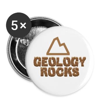 Geologie-Felsen - Buttons klein 25 mm (5er Pack) - Weiß - Vorne