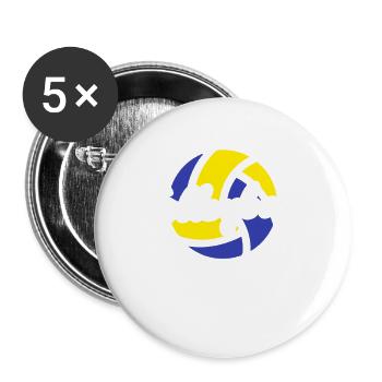 I Coach Girls Volleyball - Buttons small 1''/25 mm (5-pack) - white - Front