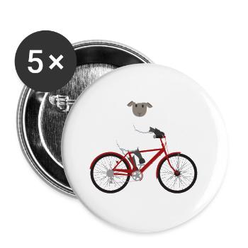 Sheep Riding A Bike Cyclist Farmer Bicycle Sheeps - Buttons small 1''/25 mm (5-pack) - white - Front