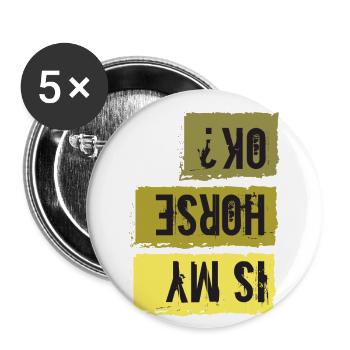 Est mon cheval ok - Lot de 5 petits badges (25 mm) - blanc - Devant