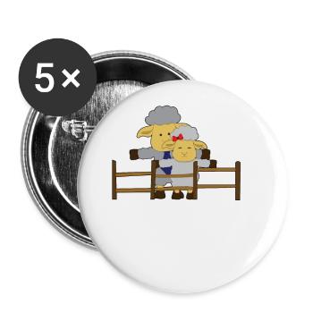 mouton - Lot de 5 petits badges (25 mm) - blanc - Devant
