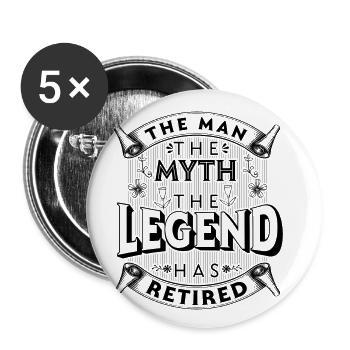 The Legend has Retired - Buttons small 1''/25 mm (5-pack) - white - Front