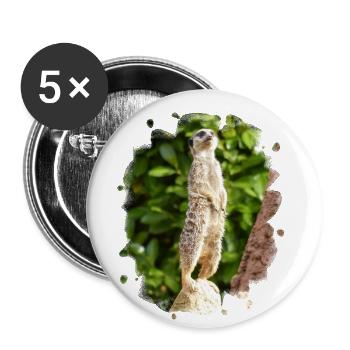 Ein Erdmännchen passt auf. - Buttons klein 25 mm (5er Pack) - Weiß - Vorne