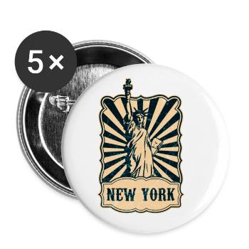New York Freiheitsstatue - Buttons klein 25 mm (5er Pack) - Weiß - Vorne