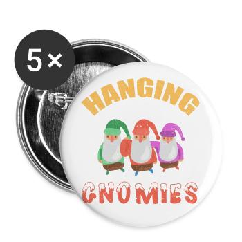 Hängend mit meinem Gnomies-Weihnachtsgarten verzieren Sie - Buttons klein 25 mm (5er Pack) - Weiß - Vorne
