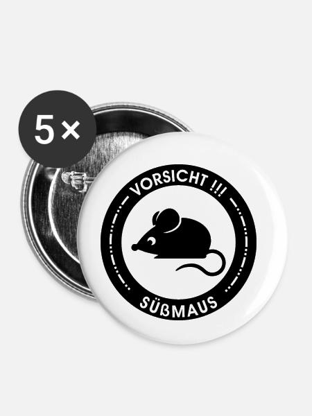 Süßmaus - Buttons klein 25 mm (5er Pack) - Weiß