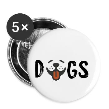 Chien chiens museau chien amour chien ami animal - Lot de 5 petits badges (25 mm) - blanc - Devant
