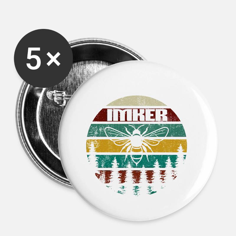 Imker Biene Bienenzucht Bienen Spruch Geschenk - Buttons klein 25 mm (5er Pack) - Weiß