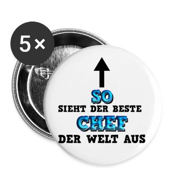 So sieht der beste Chef aus Geschäftsführer - Buttons klein 25 mm (5er Pack) - Weiß - Vorne