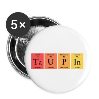 TAUPIN - Lot de 5 petits badges (25 mm) - blanc - Devant