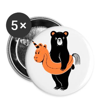Sommer Bär - Buttons klein 25 mm (5er Pack) - Weiß - Vorne