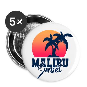 Malibu Kalifornien USA Amerika Reise Urlaub Beach - Buttons klein 25 mm (5er Pack) - Weiß - Vorne