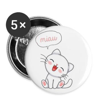 Hi Kitty - Buttons small 1''/25 mm (5-pack) - white - Front