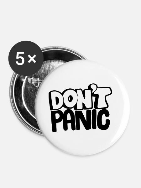 No panic - Buttons small 1''/25 mm (5-pack) - white