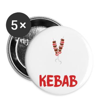 I love Kebab Cadeau pour Döner Freunde &Food Fan - Lot de 5 petits badges (25 mm) - blanc - Devant
