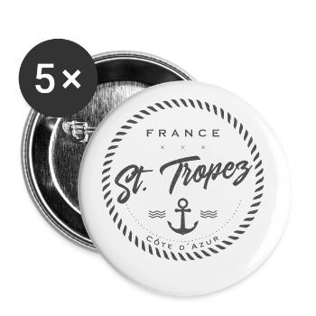 St. Tropez France Grey Edition - Buttons small 1''/25 mm (5-pack) - white - Front