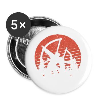 Bogenschießen mit Son Geschenk für Bogenschützen - Buttons klein 25 mm (5er Pack) - Weiß - Vorne