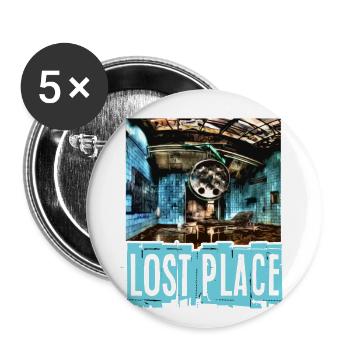 Lost Places Cadeau Urban Exploration Urbex - Lot de 5 petits badges (25 mm) - blanc - Devant