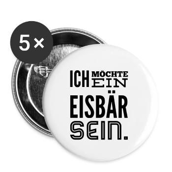 Ich möchte ein Eisbär sein, Songtext Grauzone 80er - Buttons klein 25 mm (5er Pack) - Weiß - Vorne