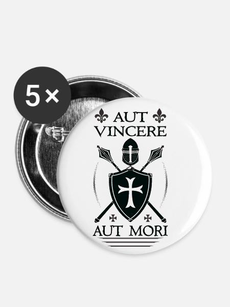 Templerhelm - Buttons klein 25 mm (5er Pack) - Weiß