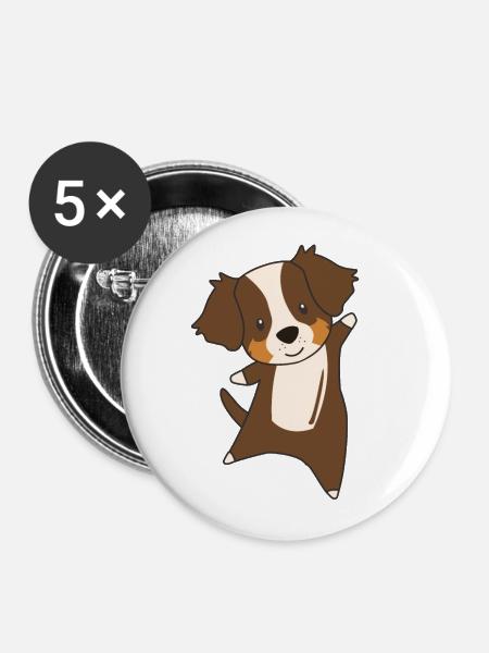 Australian Sheperd Hund Tierfreunde - Buttons klein 25 mm (5er Pack) - Weiß