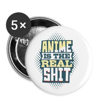 Anime - Lot de 5 petits badges (25 mm) - blanc - Devant