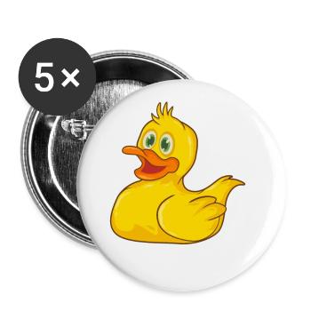 Bathing duck - Buttons small 1''/25 mm (5-pack) - white - Front