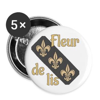 French lily Fleur-de-lis - Buttons small 1''/25 mm (5-pack) - white - Front