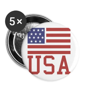Drapeau américain - Lot de 5 petits badges (25 mm) - blanc - Devant