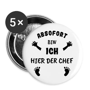 lustiger Babyspruch Geschenk zur Geburt - Buttons klein 25 mm (5er Pack) - Weiß - Vorne