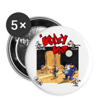krazy kat Comics - Buttons small 1''/25 mm (5-pack) - white - Front
