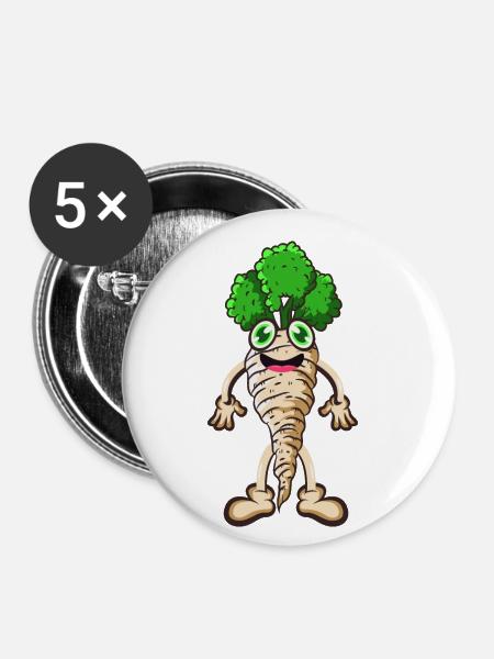 Pastinake - Buttons klein 25 mm (5er Pack) - Weiß