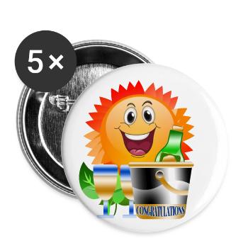 congratulations Celebrate - Buttons small 1''/25 mm (5-pack) - white - Front