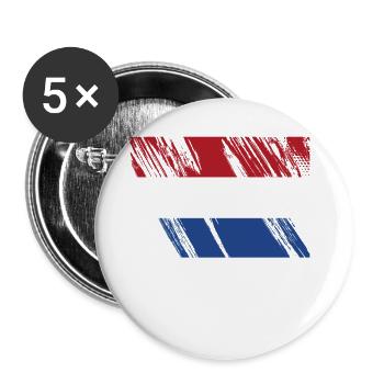Pays-Bas Pavillon - Lot de 5 petits badges (25 mm) - blanc - Devant