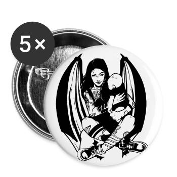 GOTH MAMAN EXPECTANTE GOTHIQUE - Lot de 5 petits badges (25 mm) - blanc - Devant