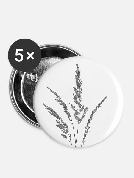 Gräser - Buttons klein 25 mm (5er Pack) - Weiß