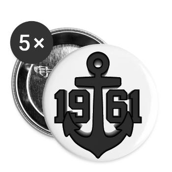65. GEBURTSTAG MARITIM SEEFAHRER - Buttons klein 25 mm (5er Pack) - Weiß - Vorne