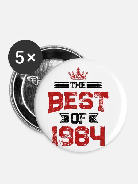 1984 best of - Buttons klein 25 mm (5er Pack) - Weiß