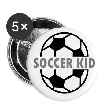 Soccer kid (zwei Fußballhälften) - Buttons klein 25 mm (5er Pack) - Weiß - Vorne
