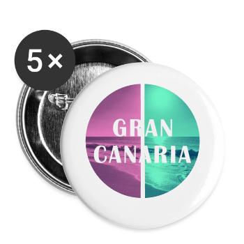 Grande Canarie Îles Canaries Îles Canaries Été - Lot de 5 petits badges (25 mm) - blanc - Devant