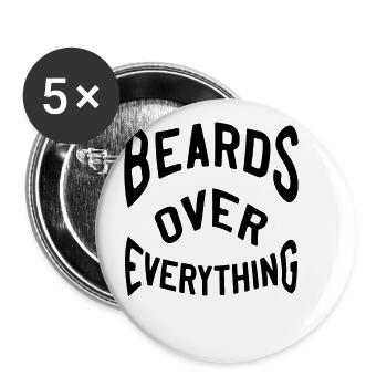 Beards over everything - Buttons klein 25 mm (5er Pack) - Weiß - Vorne
