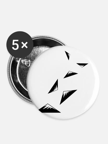 Berge Symbol - Buttons klein 25 mm (5er Pack) - Weiß
