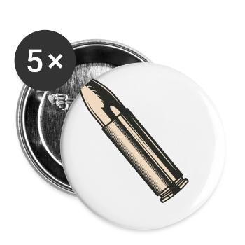 Pistol Cartridge - Buttons small 1''/25 mm (5-pack) - white - Front
