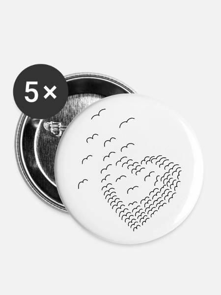 letting go - Buttons klein 25 mm (5er Pack) - Weiß